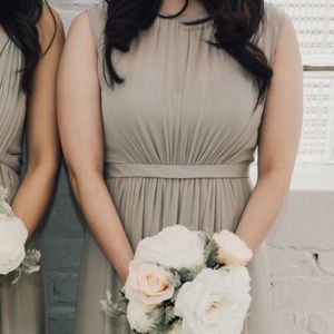 Jenny Yoo 💐 | Pleated Chiffon Vivienne Bridesmaid Gown in Earl Grey